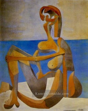 Bather assise au bord la mer 1930 Kubismus Pablo Picasso Ölgemälde
